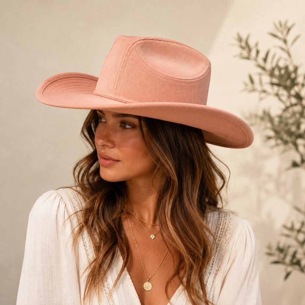 Wyeth Canyon Blush Corduroy Cowboy Hat NWT